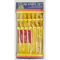 VINTAGE *NEW* 1960's Lifetime Cutlery Gold-Tone Stainless Steel Steak Knife Set