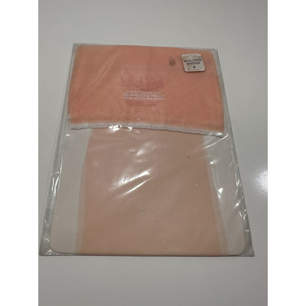 VINTAGE *NEW* Mod Look Hosiery-Seamless-Yellow/Pink/Shrimp Sets Sz9M