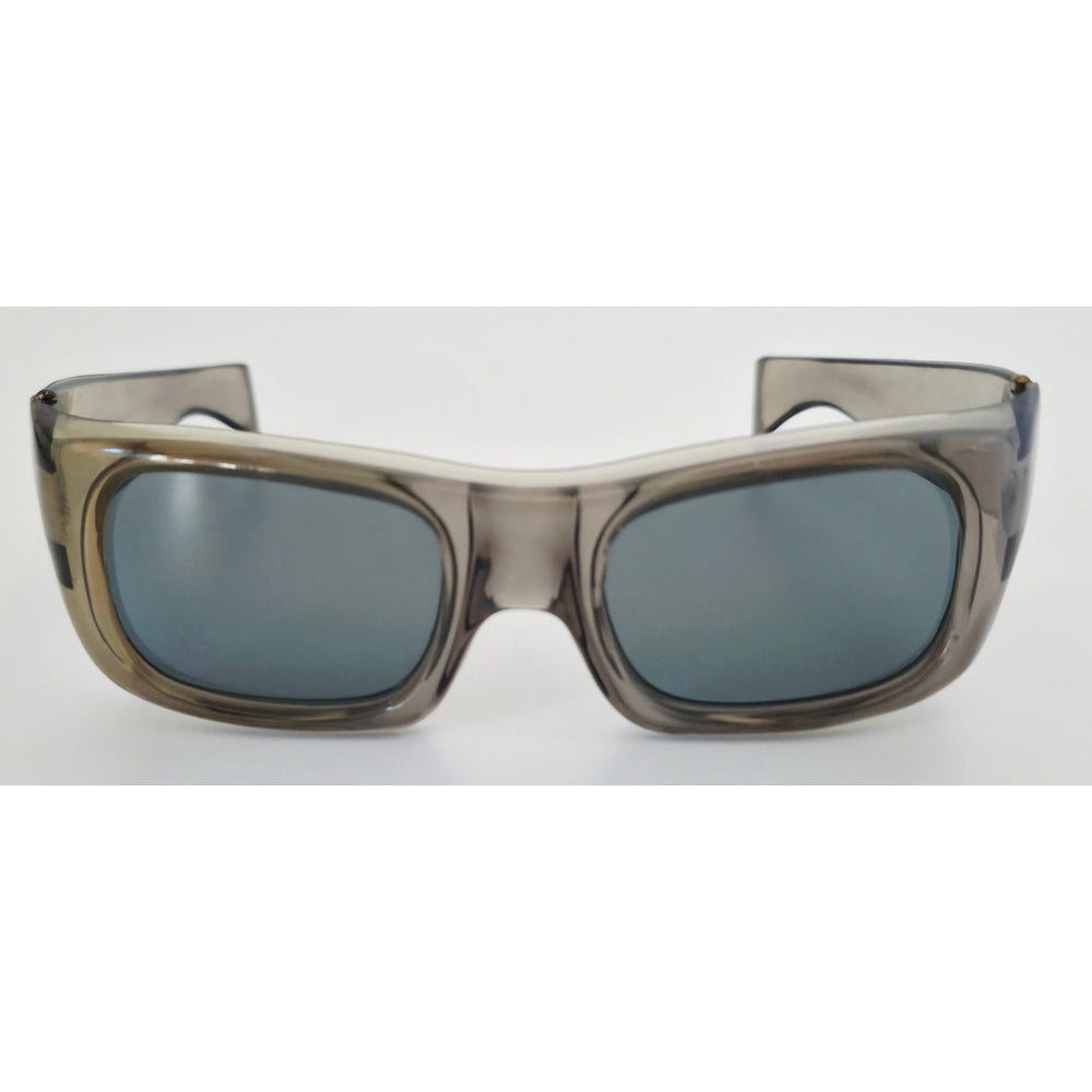 VINTAGE *PRISTINE* 1970's Glam Unisex Gray Frame with Blue Tinted Lenses