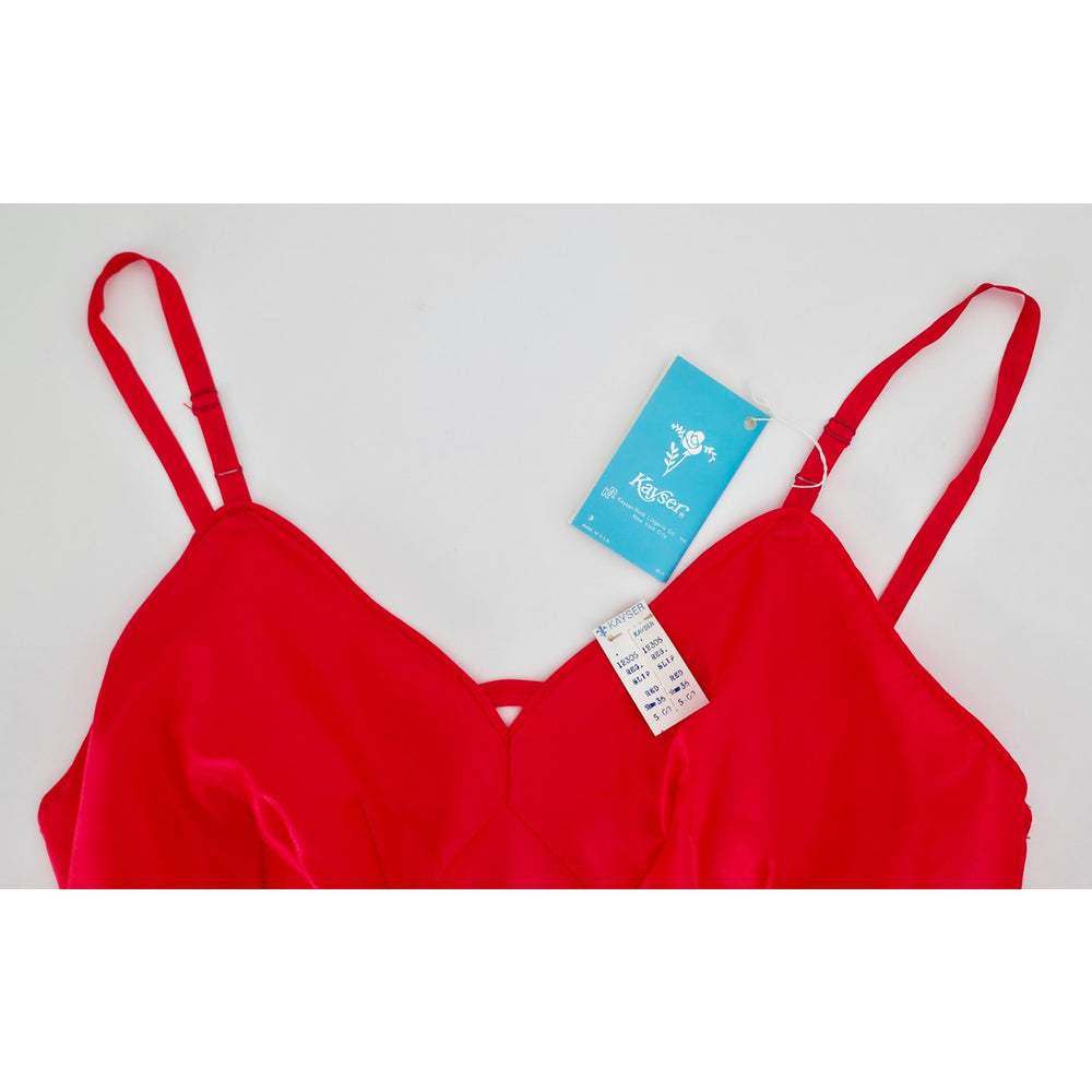 VINTAGE *NEW* 1960's Kayser Women's Red Slip 100% Nylon TRICOT Size 36 Medium
