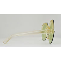 VINTAGE *PRISTINE* 1970's Glam Unisex Sunglasses Light Yellow Frame and Lens