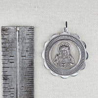VINTAGE *NEW* 1950s Madonna and Child/Jesus Silver Tone Pendant
