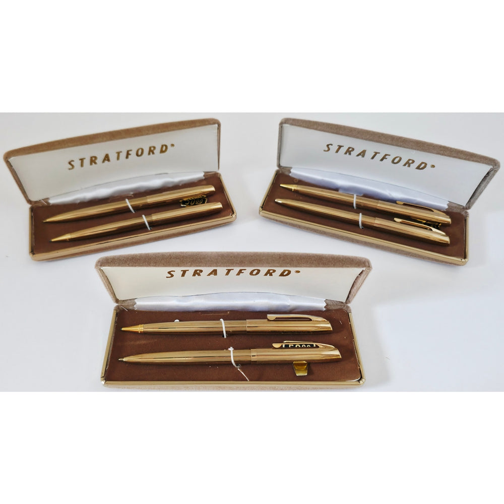 VINTAGE *NEW* 1970's Stratford Gold Pens Set of 2 per Case (6 Total)