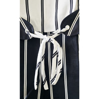 VINTAGE *NEW* 1960's Black & White Striped Waist Tie Romper Size 16 Japan