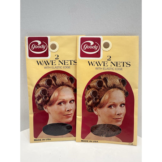 VINTAGE *NEW* 1982's Goody #16 Wave Net Elastic Edge Brown and Black Set USA