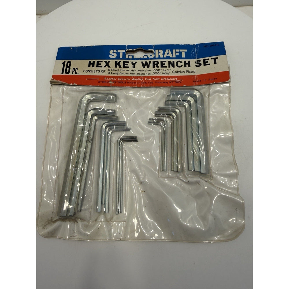 VINTAGE *NEW* 1960's Steelcraft 18-piece Hex Key Wrench Set
