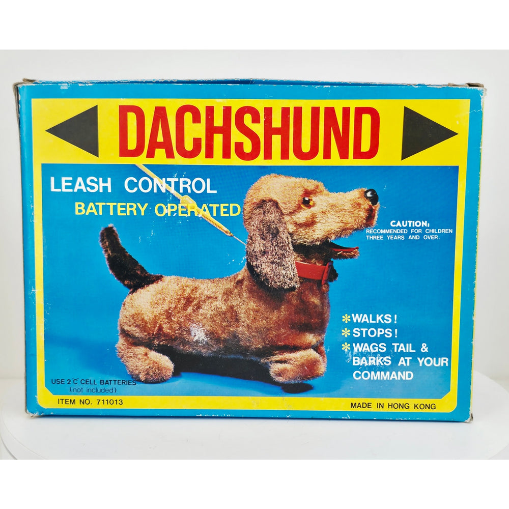 VINTAGE *NEW* 1960's Dachshund Leashed Walking Barking Collared Dog