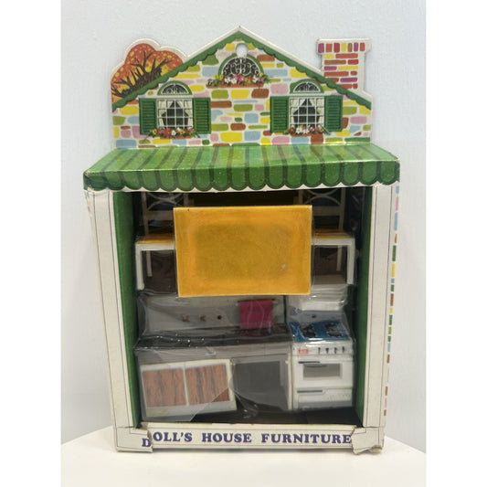 VINTAGE *NEW* 1970's Kitchen Dollhouse Furniture Set