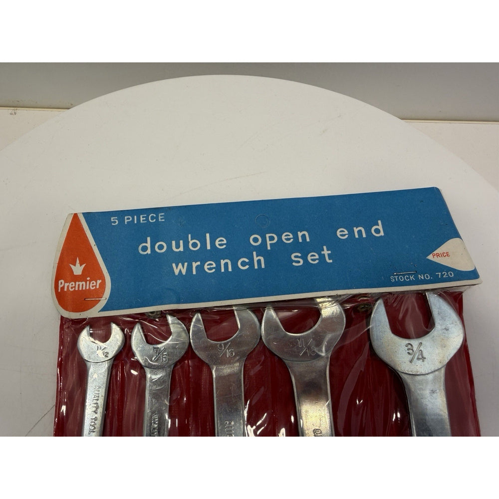 VINTAGE *NEW* 1960's Premier 5-piece Double Open Thin Wrench Set
