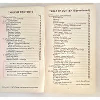 VINTAGE 1976 Texas Instruments TI Business Analyst Calculator Owner's Manual