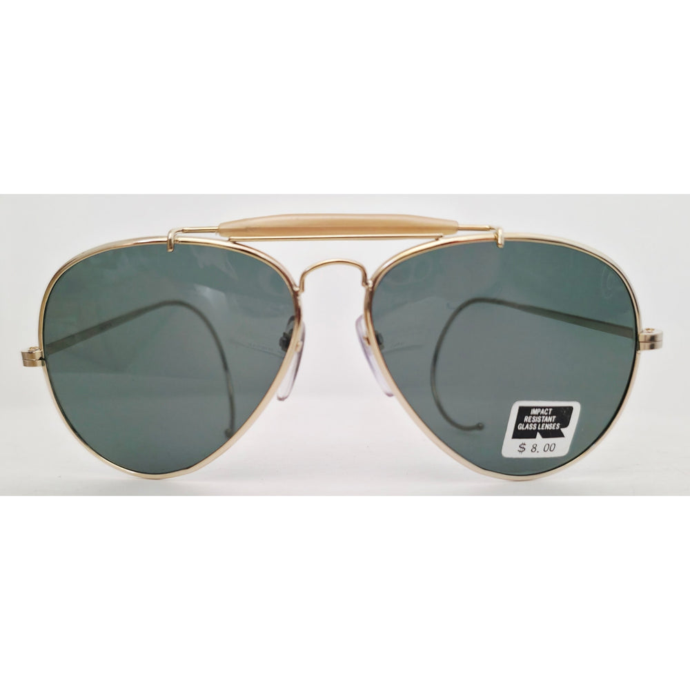 VINTAGE *NEW* 1970's Ray Max Gold Frame with Gray Lens Aviator Sunglasses