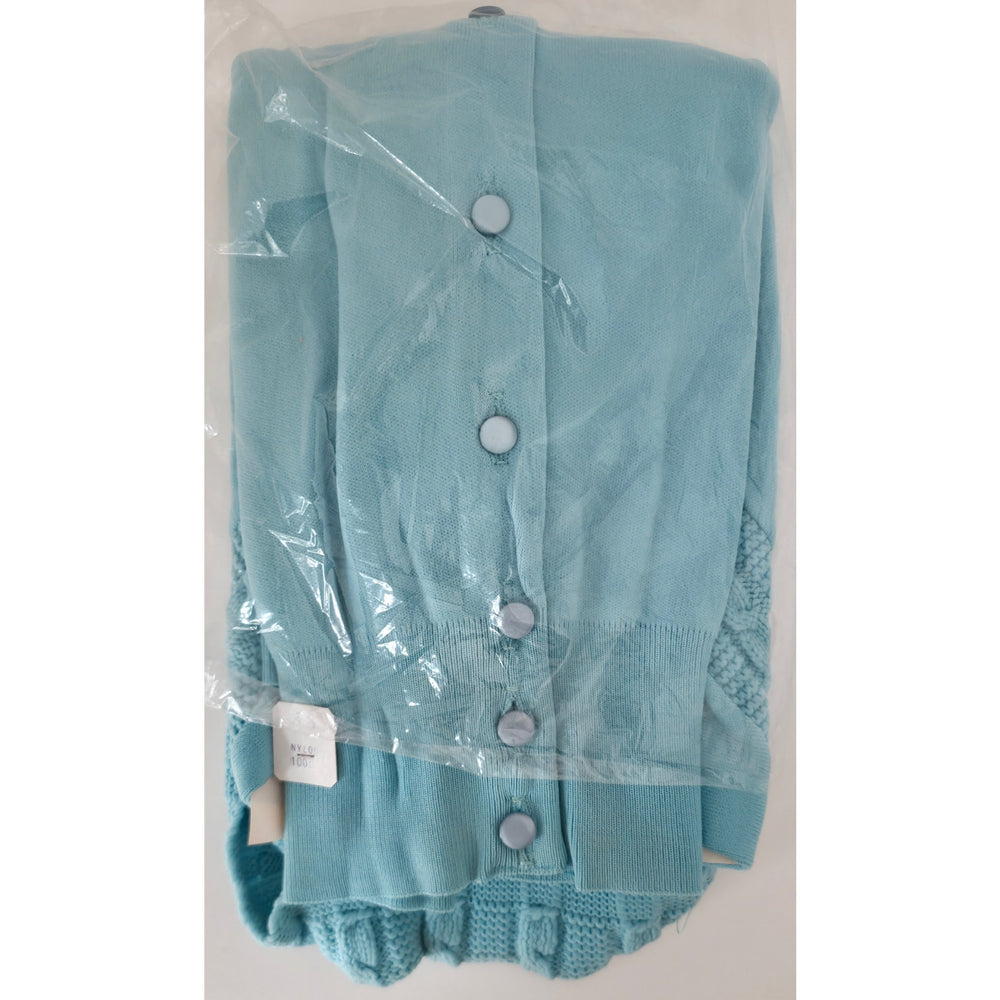 VINTAGE *NEW* 1960's Women's Light Blue  Sweater w/Collar 100% Nylon Size 38