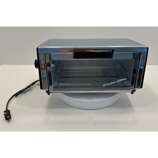 VINTAGE *PRISTINE* 1980's Proctor Silex RLOCCU Black and Chrome Oven/Broiler
