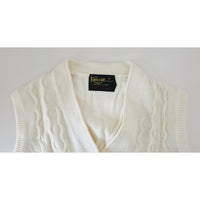 VINTAGE *NEW* 1970's Women's Cream Sweater Vest with Belt 100% Acrylic Size 40