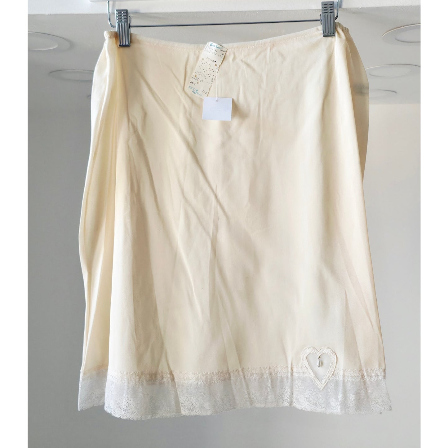 VINTAGE *NEW* 1960's Kayser Women's Beige Slip with Lace Trim Size L
