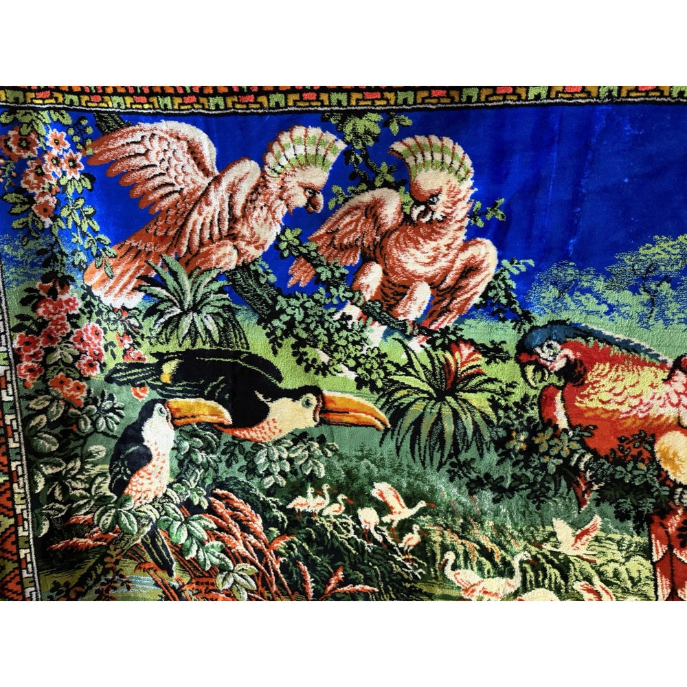 VINTAGE *PRISTINE* 1960's Bird Soirée Italian Velvet Tapestry