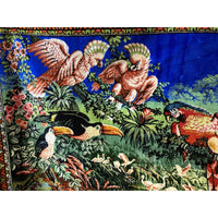 VINTAGE *PRISTINE* 1960's Bird Soirée Italian Velvet Tapestry