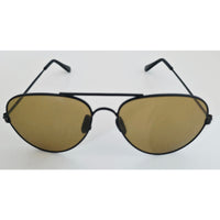 VINTAGE *NEW* 1970's Black Frame with Brown Tinted Lens Aviator Sunglasses