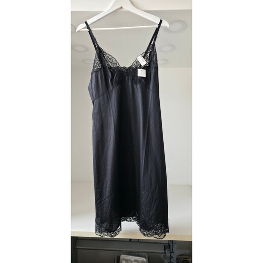 VINTAGE *NEW* 1960's Kayser Black Slip with Black Lace Trim 100% Nylon Size 38