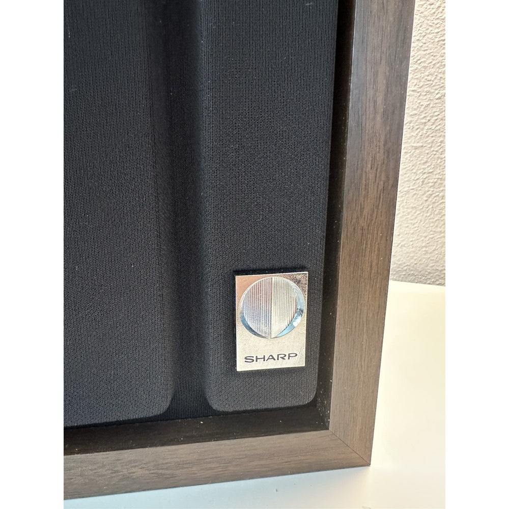 VINTAGE *PRISTINE* 1970's Sharp Model SP-330 Speaker Set Black/Woodgrain