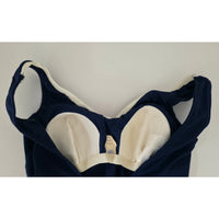 VINTAGE *NEW* 1960's ILGWU Navy with White Trim 100% Jersey One Piece Swimsuit Size 42 (L)