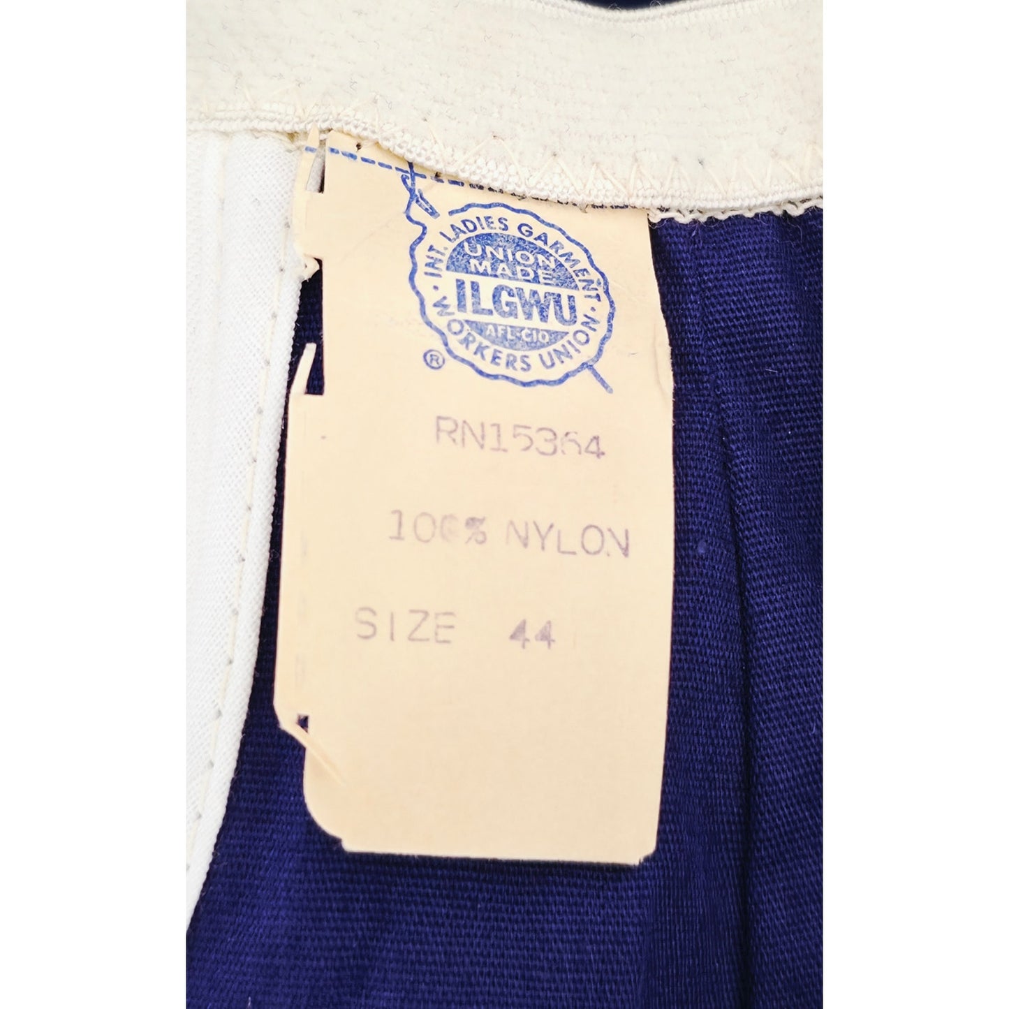 VINTAGE *NEW* 1960's ILGWU Navy Blue  100% Jersey One Piece Swimsuit Size 12 (44)