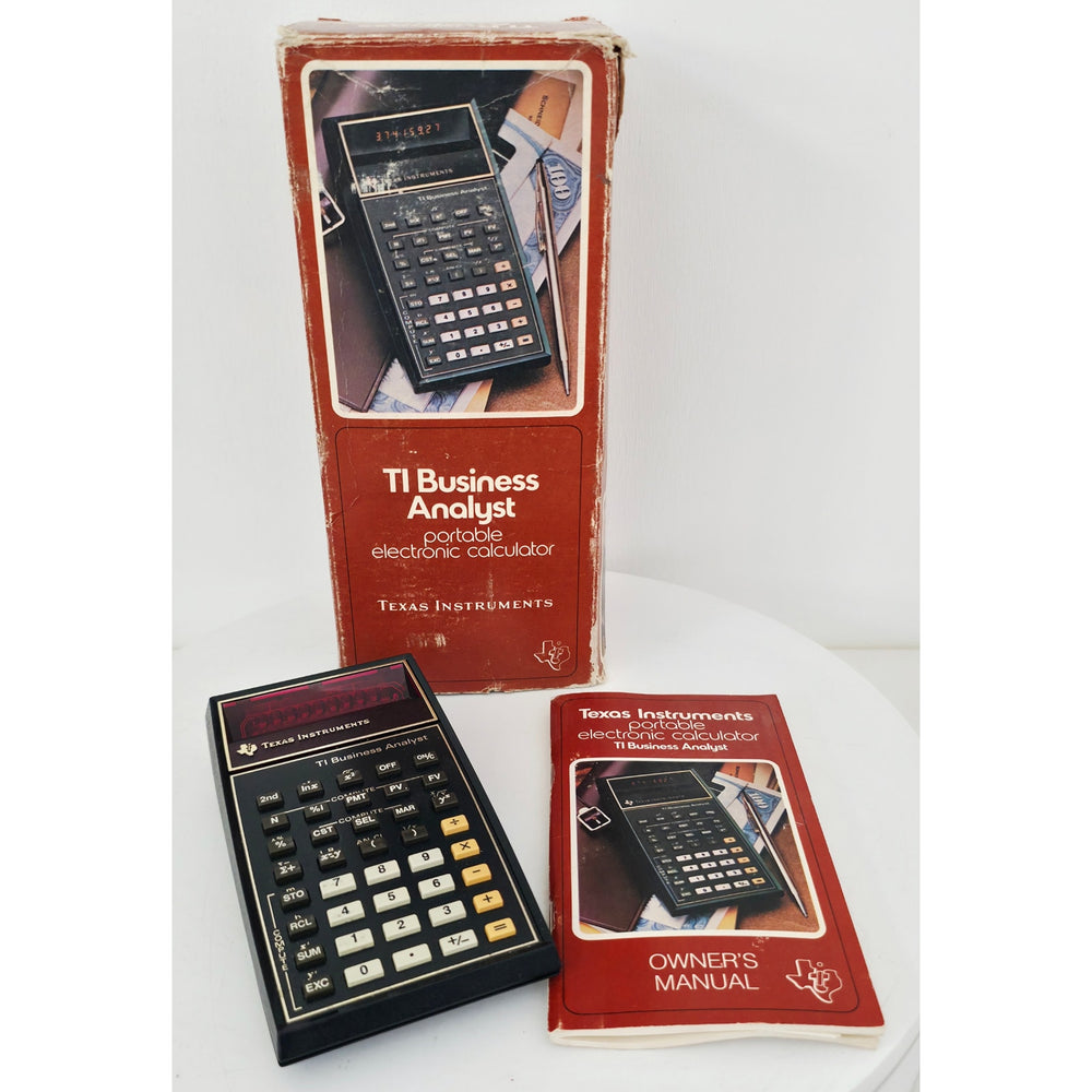 VINTAGE *PRISTINE* 1976 1st Generation Texas Instruments Business Analyst Portable Electronic Calculator