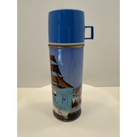 VINTAGE *NEW* 1978 Blue Thermos Sailboat Theme #2210 Vacuum Bottle 14.4oz