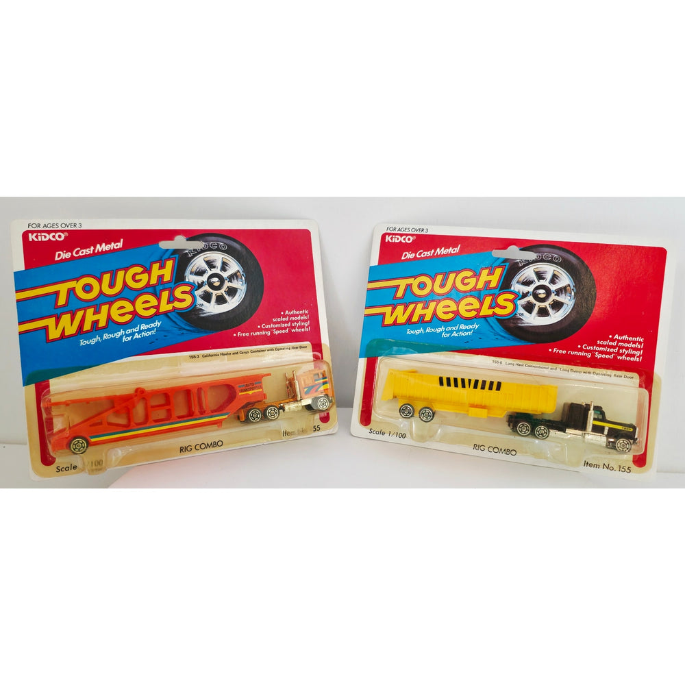 VINTAGE *NEW* 1981 Kidco Tough Wheels California Hauler & Long Haul Die-Cast Toy