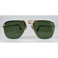 VINTAGE *NEW* 1970's Glam Unisex Gold Frame with Brown Arm and Gray Lens Sunglasses