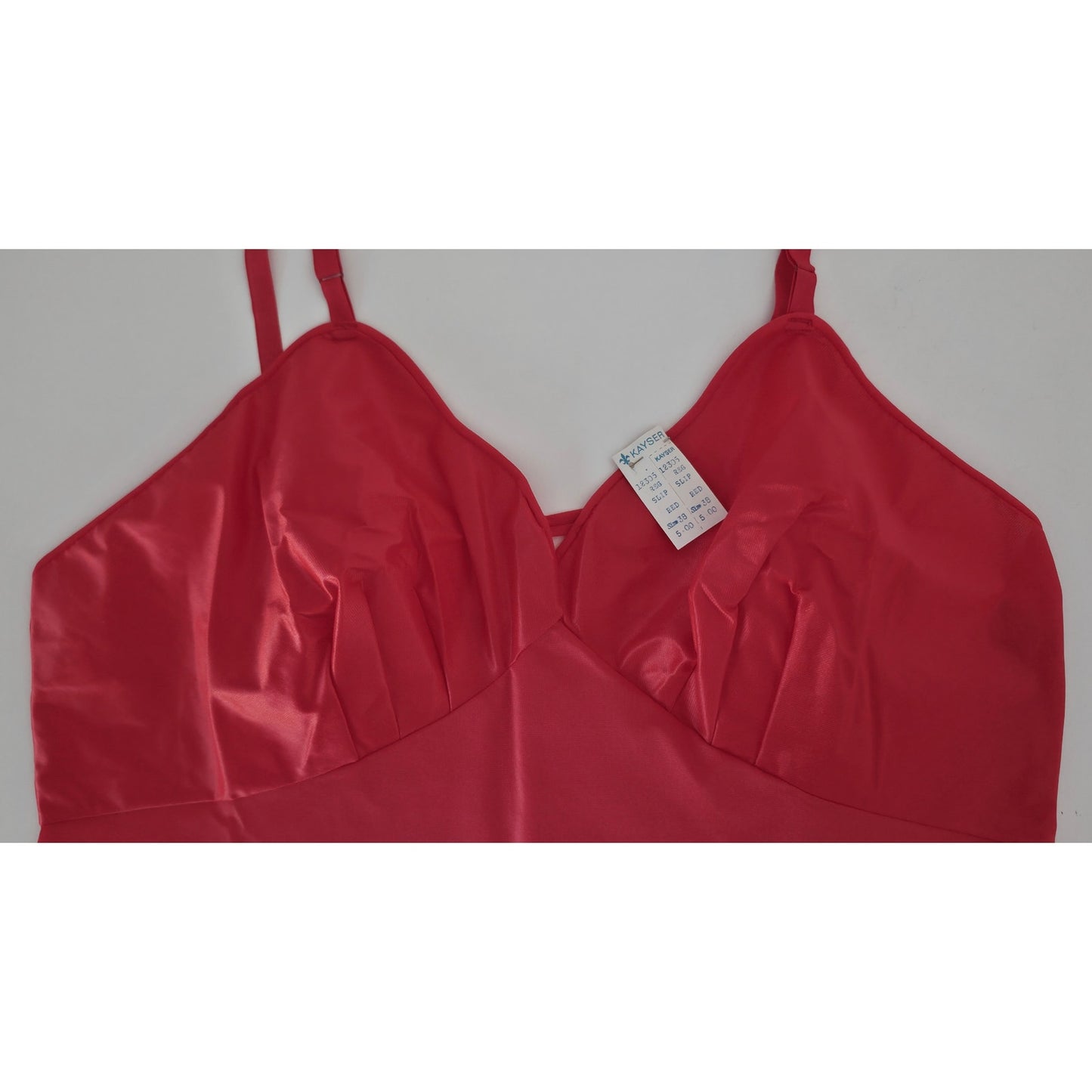 VINTAGE *NEW* 1960's Kayser Women's Red TRICOT Nylon Long Slip Size 38