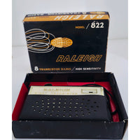 VINTAGE *PRISTINE* 1970's Raleigh 8 Model 822 Black AM Transistor Radio