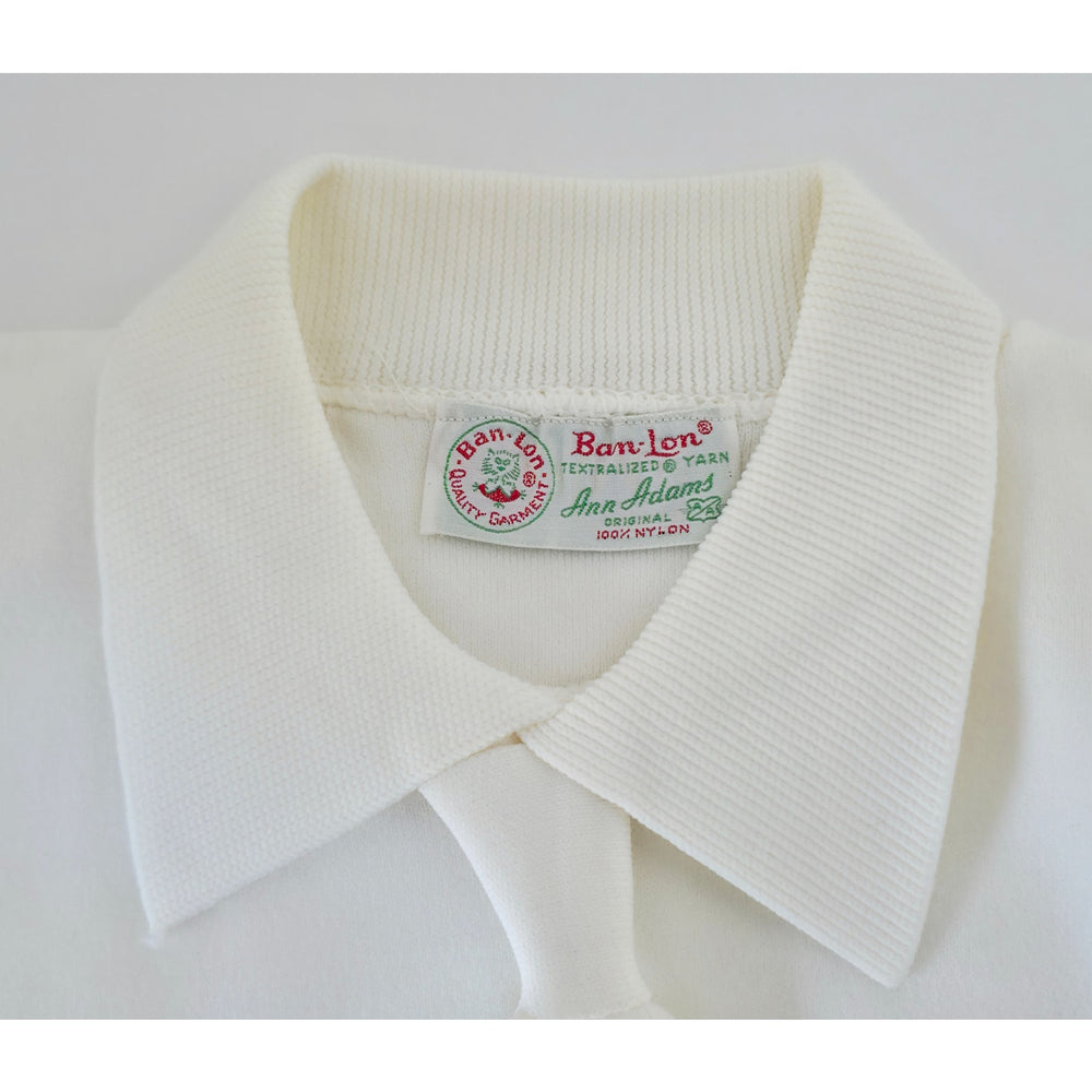 VINTAGE *NEW*1960's White Women's Thin  Sweater w/Collar 100% Nylon Size 34