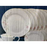 VINTAGE *NEW* 1960's Cambridge Rose Porcelain China Plates 45 Piece Full Set