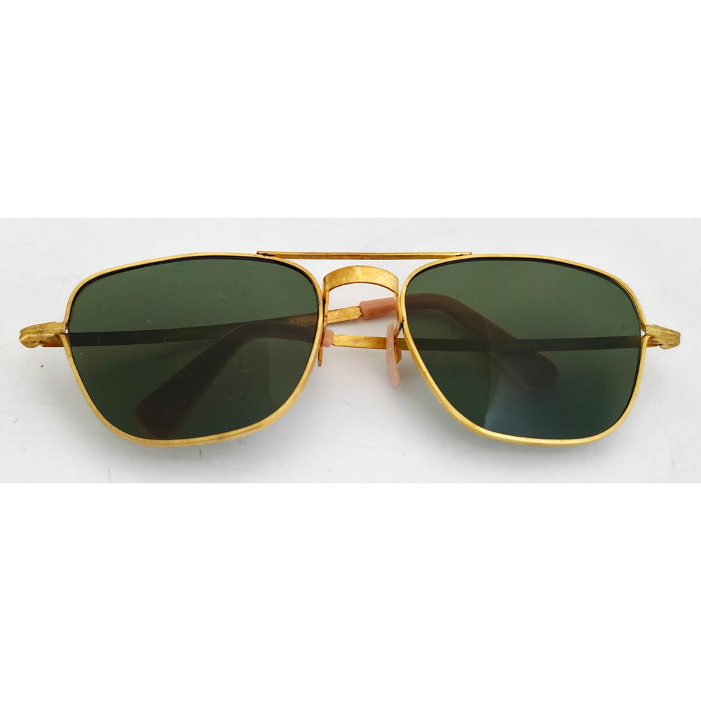VINTAGE *NEW* 1970's Glam Unisex Gold Frame with Gray Lens Sunglasses