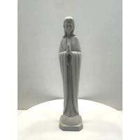 VINTAGE *NEW* 1950's White Standing Praying Lady with Long Hair Figurine