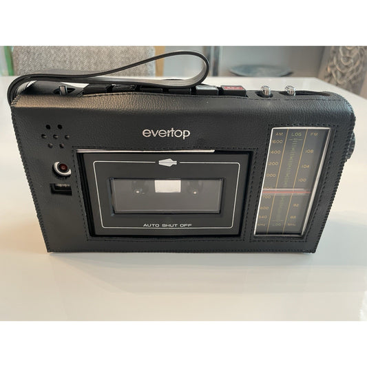 VINTAGE *NEW* Evertop Model MCTR-201 Cassette Tape Recorder AM/FM Radio