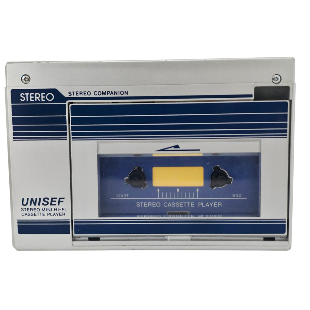 VINTAGE *NEW* 1980's UNISEF V-1 Stereo Cassette Player | Silver Walkman