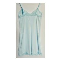 VINTAGE *NEW* 1960's Kayser Women's Light Blue with Lace Trim Slip Dress Size 34