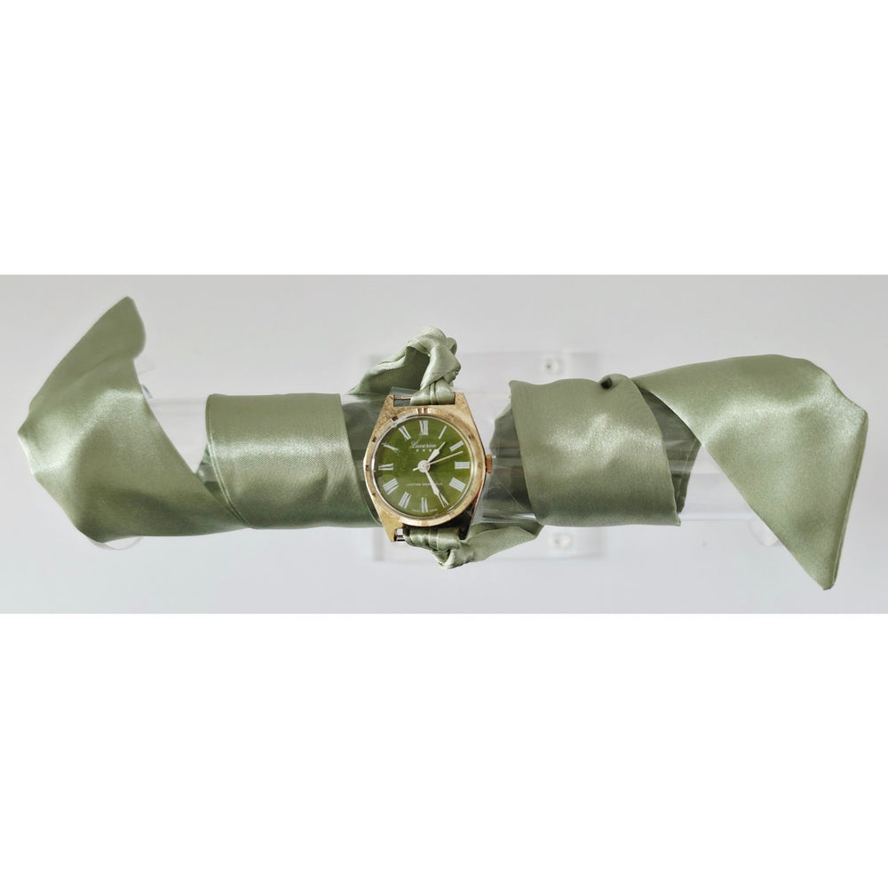 "Frozen In Time" 1960's Vintage Watch Face w/ Silk/Satin Tie Bracelet