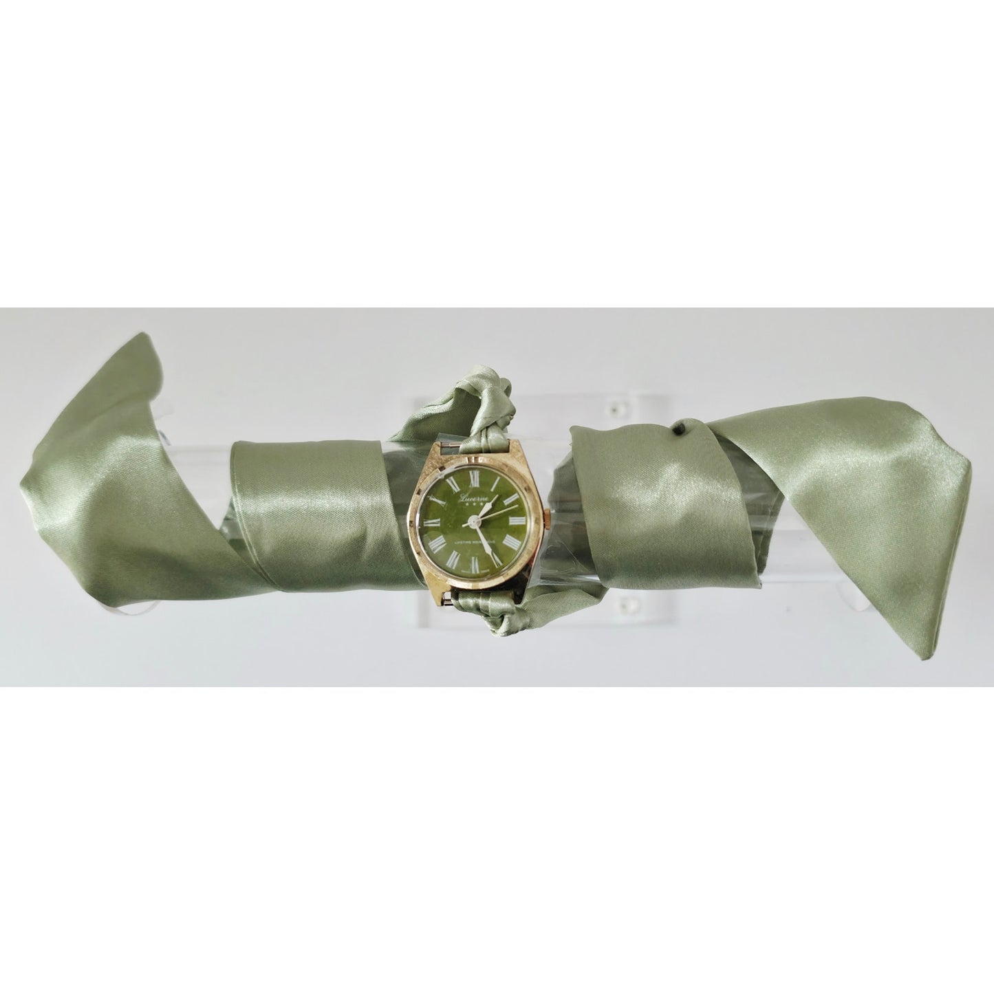 "Frozen In Time" 1960's Vintage Watch Face w/ Silk/Satin Tie Bracelet