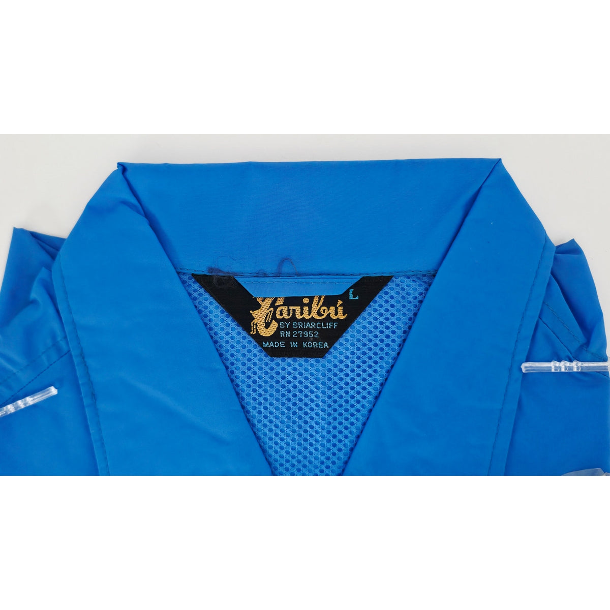 VINTAGE *NEW* 1970's Caribu Men's Blue Nylon All Weather Zip Hood Jacket Size L