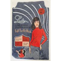 VINTAGE *NEW* 1960's Women's Thin Navy Long Sleeve Mock Neck 100% Nylon Size M