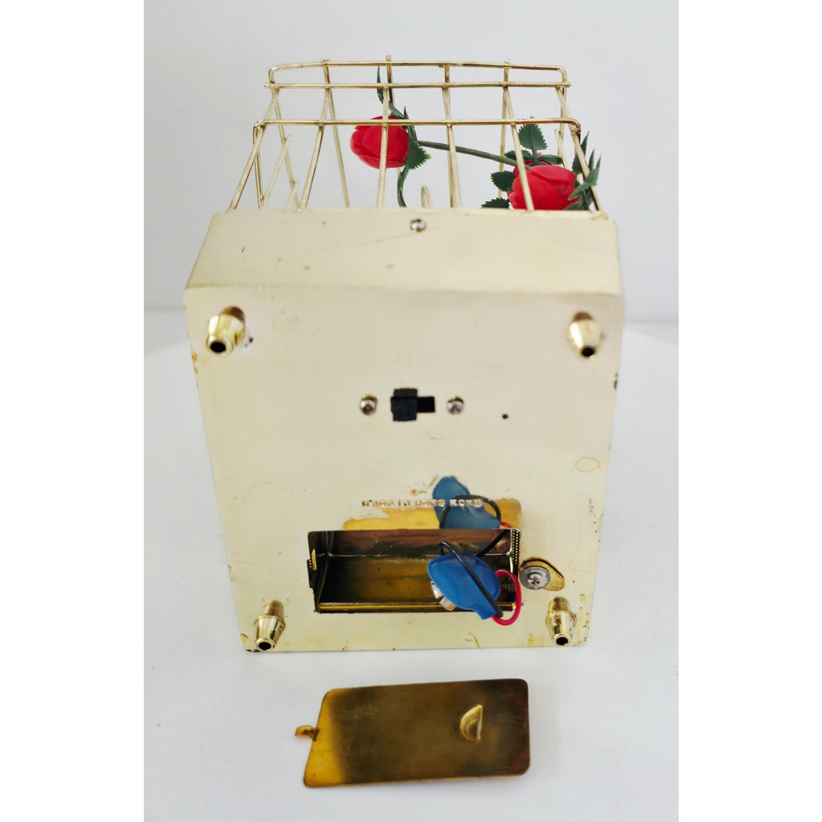 VINTAGE *NEW* 1960's Blue Electronic Musical Bird in Cage Battery Operated