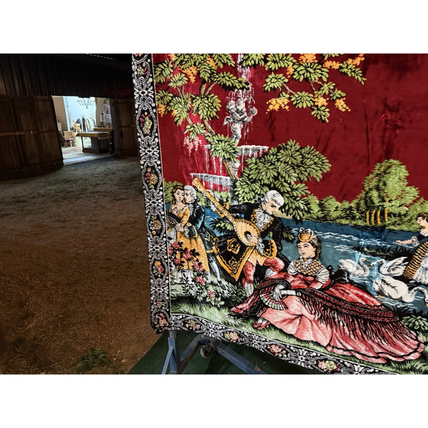 VINTAGE *PRISTINE* 1960's Party Italian Velvet Tapestry