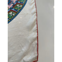 VINTAGE *NEW* 1950's Japanese Hand Printed Silk Rayon Scarf 31" x 31" Japan