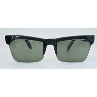 VINTAGE 1970's Glam Unisex Black Frame with Gray Lens Sunglasses Made in Switzerland