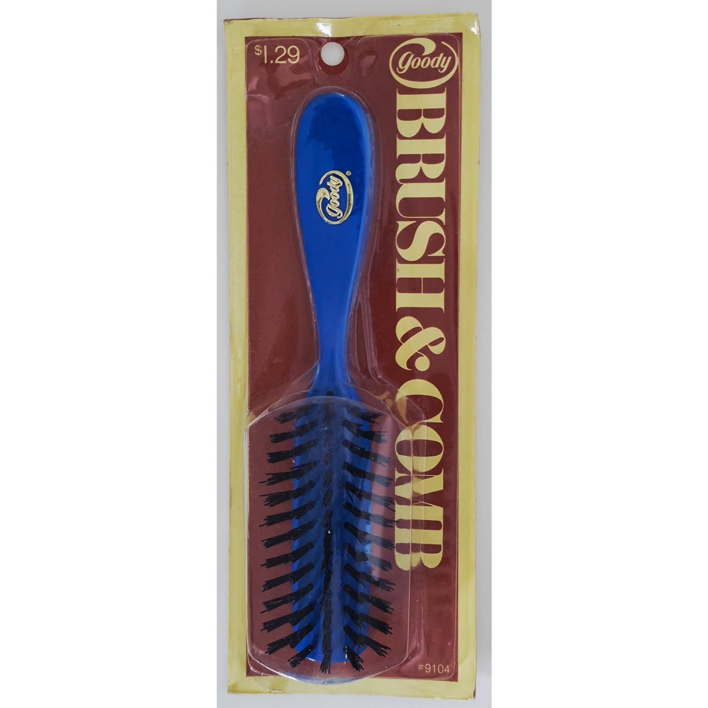 VINTAGE *NEW* 1975 #9104 Goody Blue Brush & Comb Set Round Handle