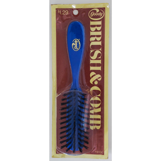 VINTAGE *NEW* 1975 #9104 Goody Blue Brush & Comb Set Round Handle