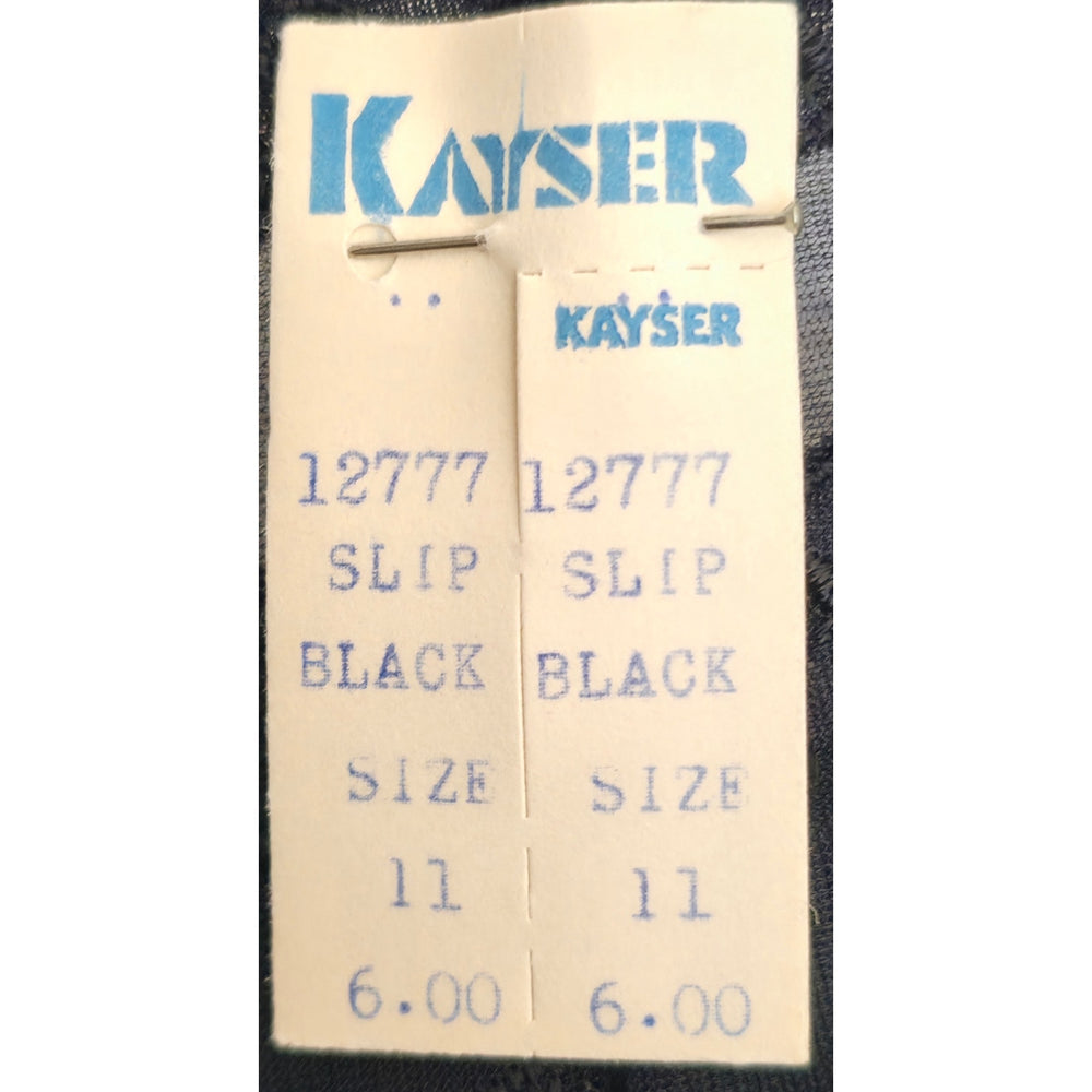 VINTAGE *NEW* 1960's Kayser Women's Black w/Lace Trim Slip Dress Size XS USA